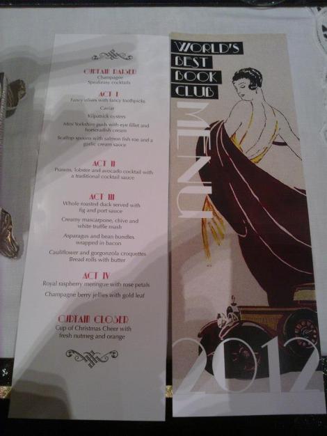 Great Gatsby menu