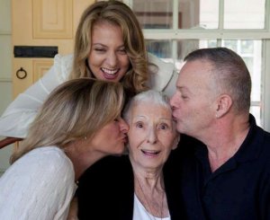 The Scottoline clan:  Lisa, Francesca, Mother Mary, and Brother Frank
