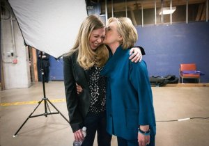Chelsea and Hillary Rodham Clinton