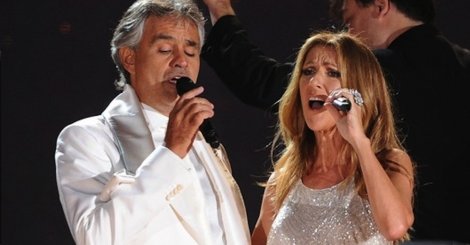 Andrea Bocelli and Céline Dion singing "The Prayer"